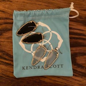 Kendra Scott Skylar earrings - black and grey slate